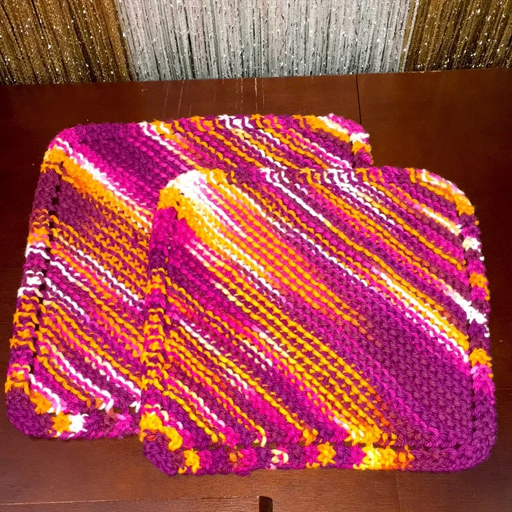 Handmade Organic Cotton Washcloth Duo